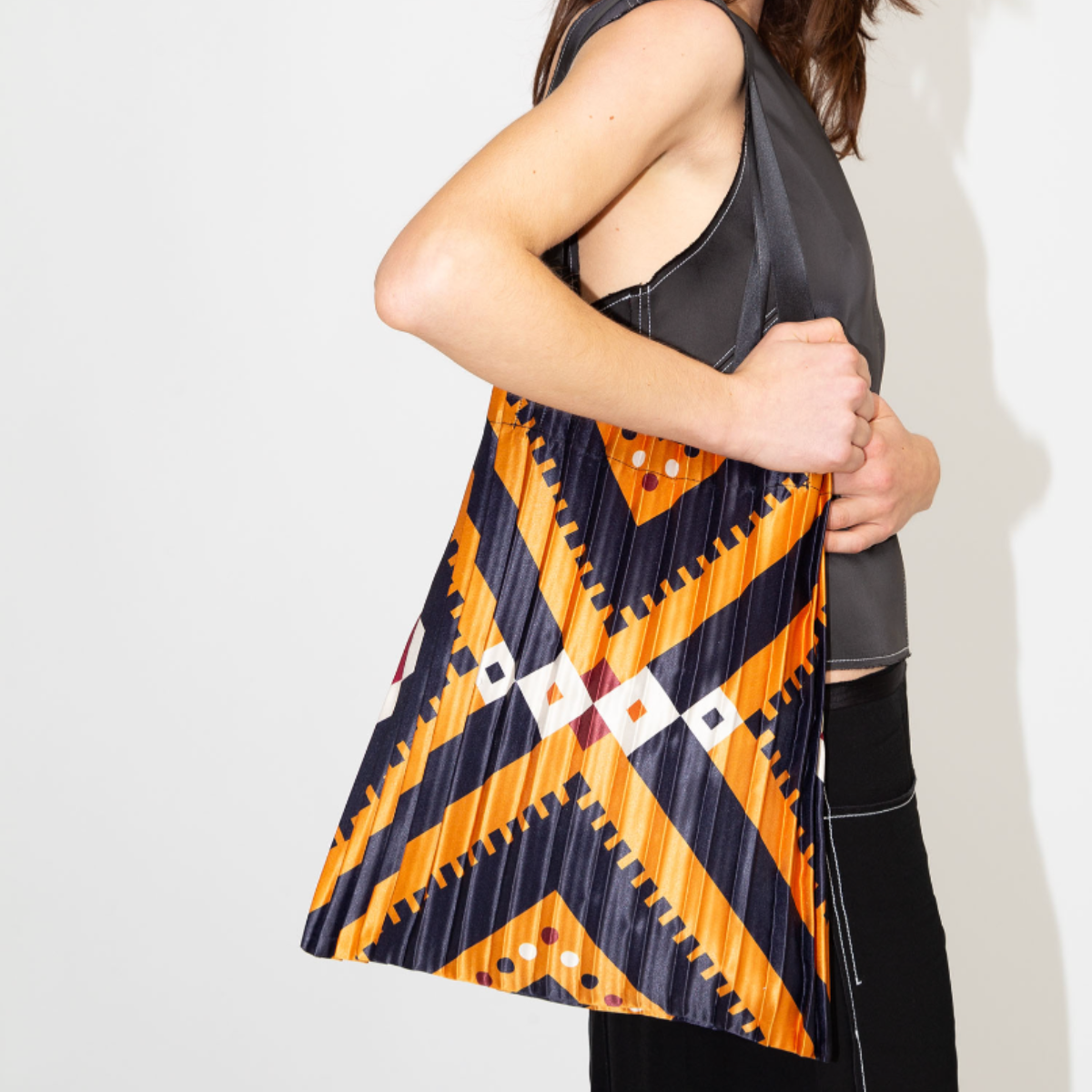 Tote Bag Plissettata in Raso "Alghero"