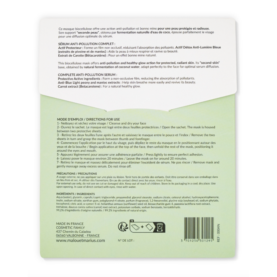 Maschera Viso Anti-Inquinamento e Detox "Au Grand Air"