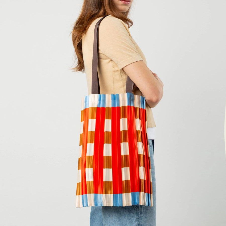 Tote Bag Plissettata in Raso "Marsala"