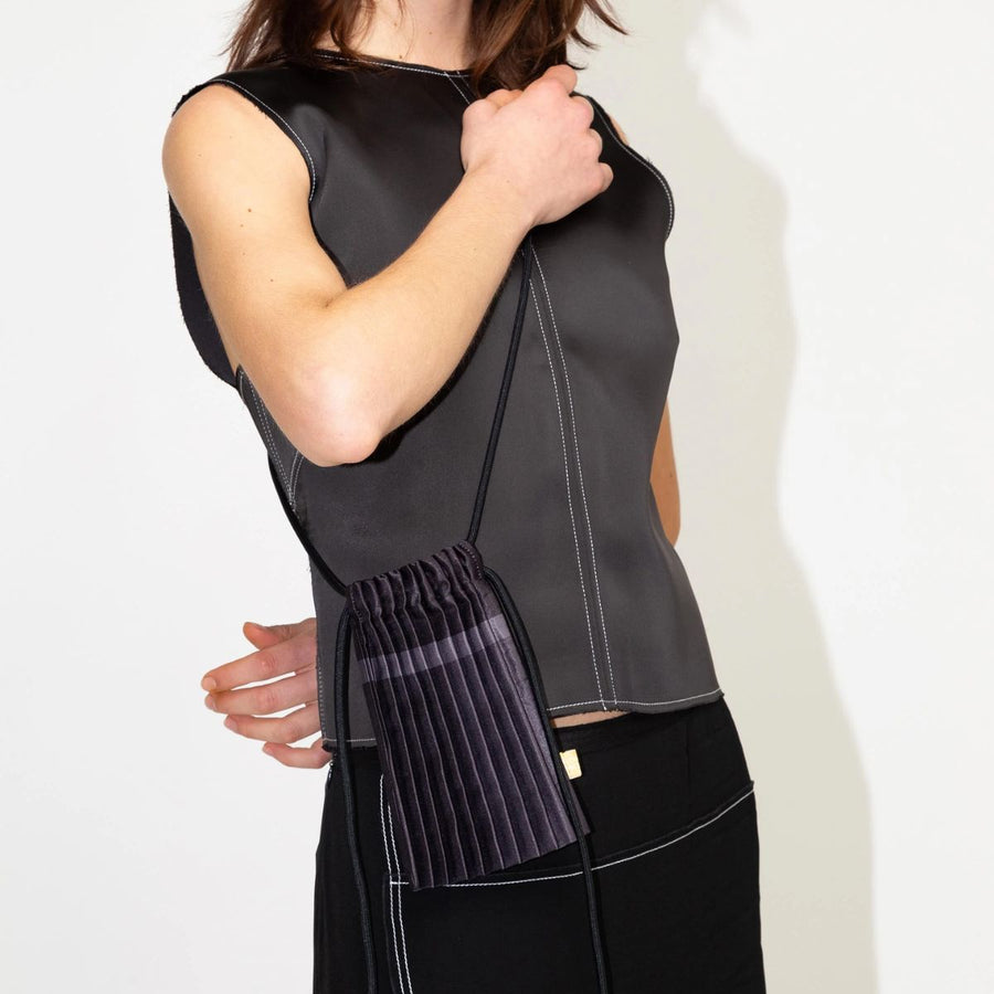 Mini Bag Plissettata in Raso "Nero"