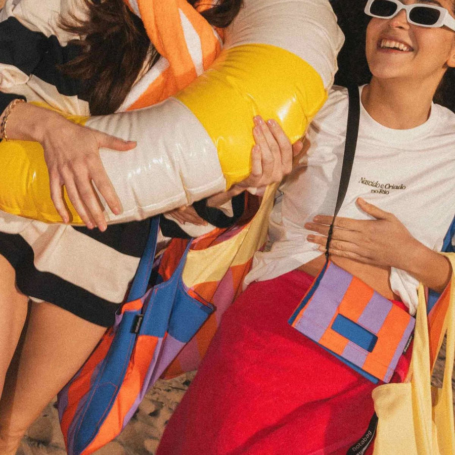 Borsa a Righe "Rosso/Viola"