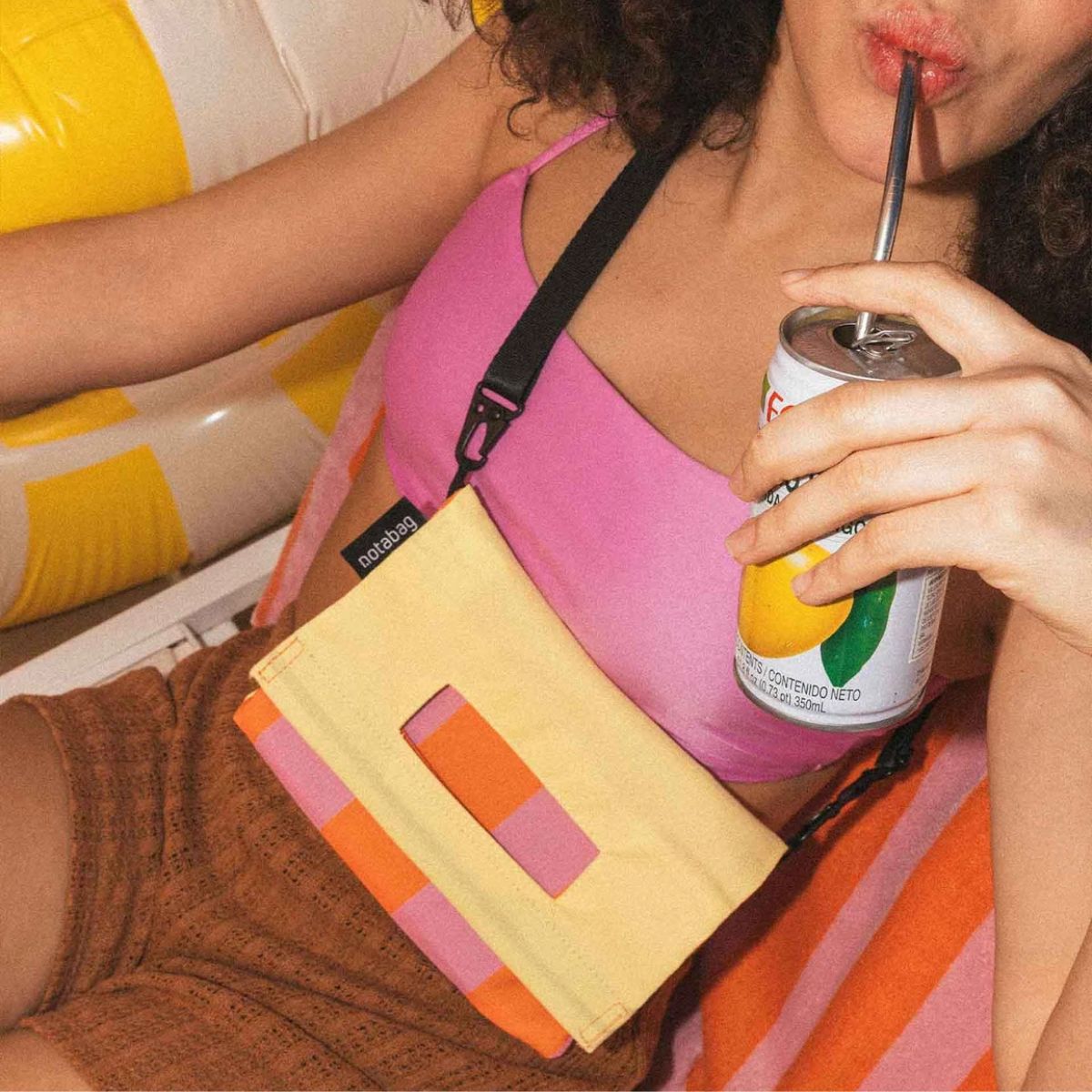 Borsa a Righe "Arancio/Rosa"