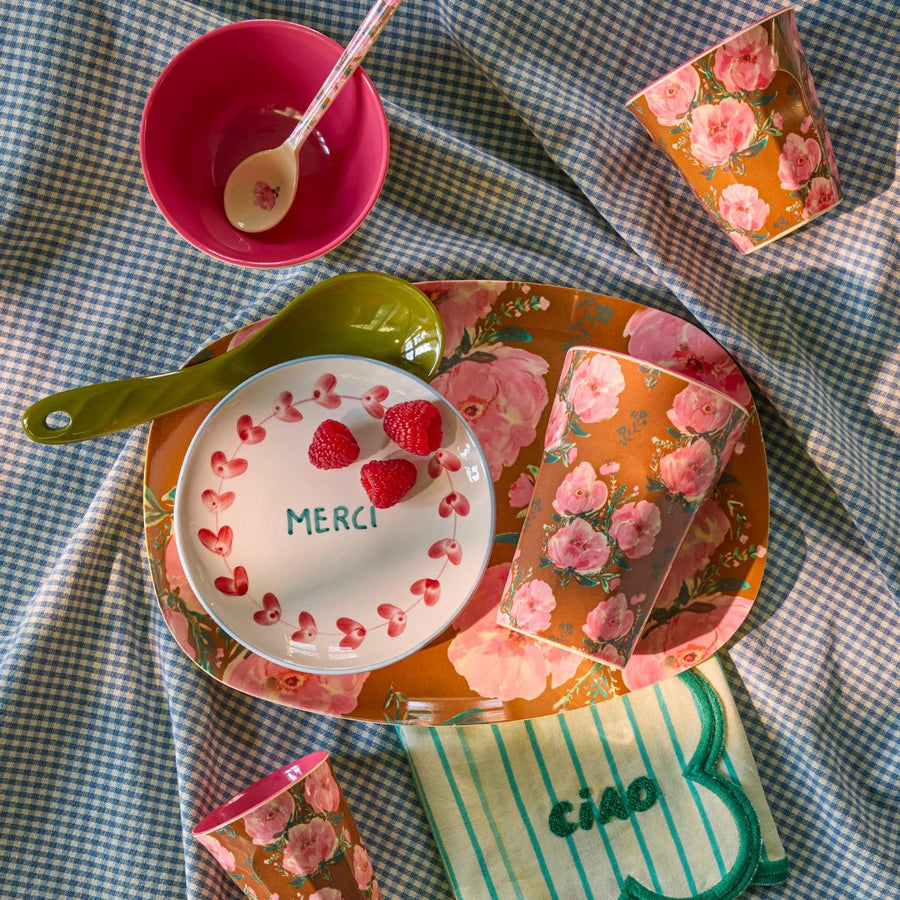 Bicchiere Medio Rosa "Floral Fiesta Rose"