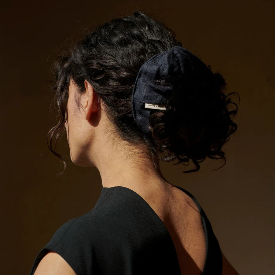 Scrunchie in Lino "Blu Notte"
