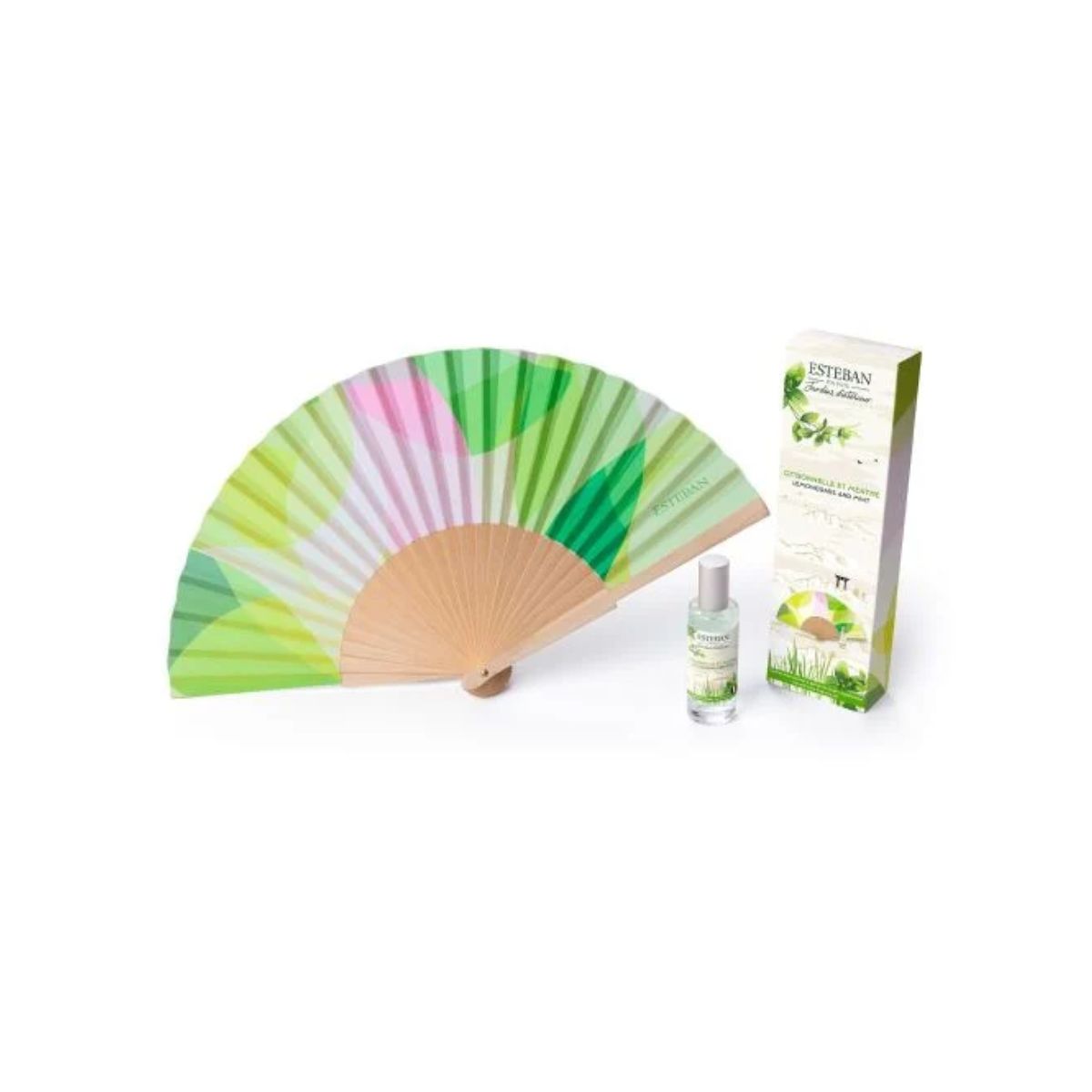 Set Ventaglio Profumato + Vaporizzatore "Citronella e Menta"