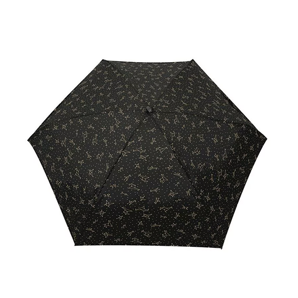 Mini Ombrello Solido Nero - Costellazione Oro