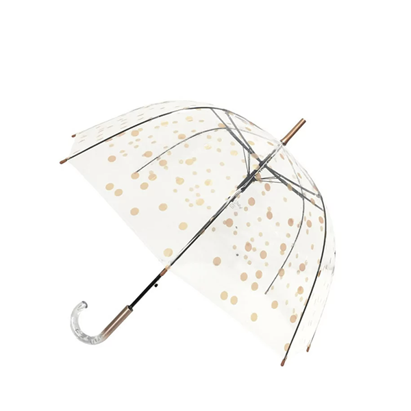 Ombrello Trasparente con Pois Color Rame