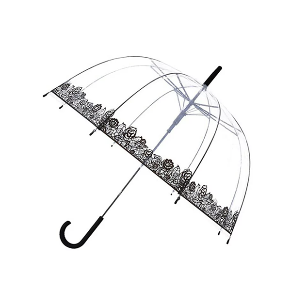 Ombrello Automatico Trasparente con Bordo Effetto Pizzo