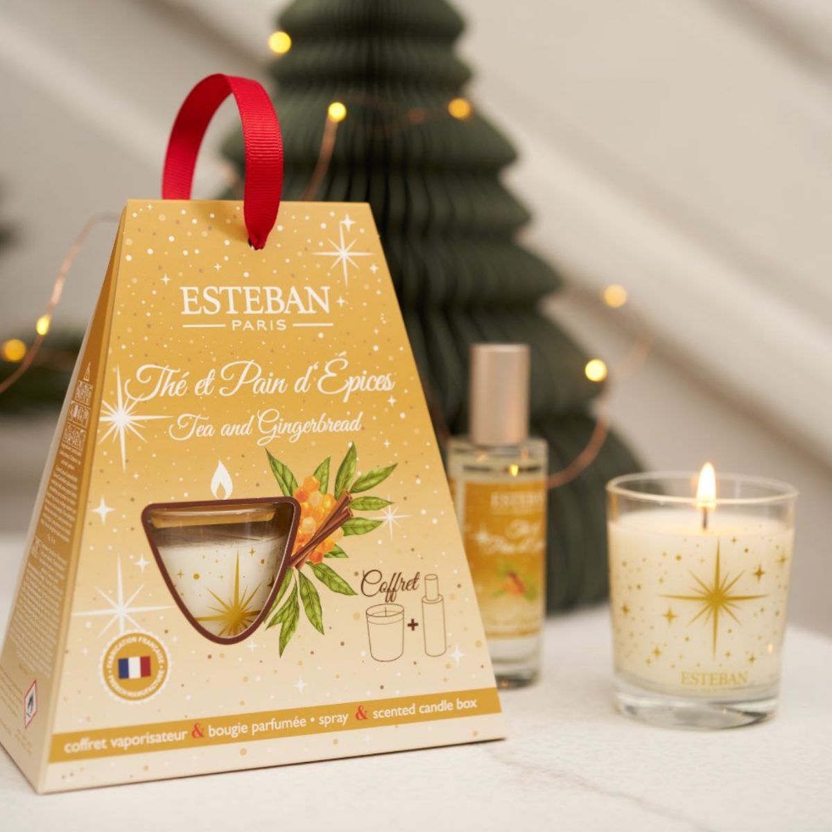 Cofanetto Candela e Vapo "Tè e Pan di Zenzero" Edizione Natalizia