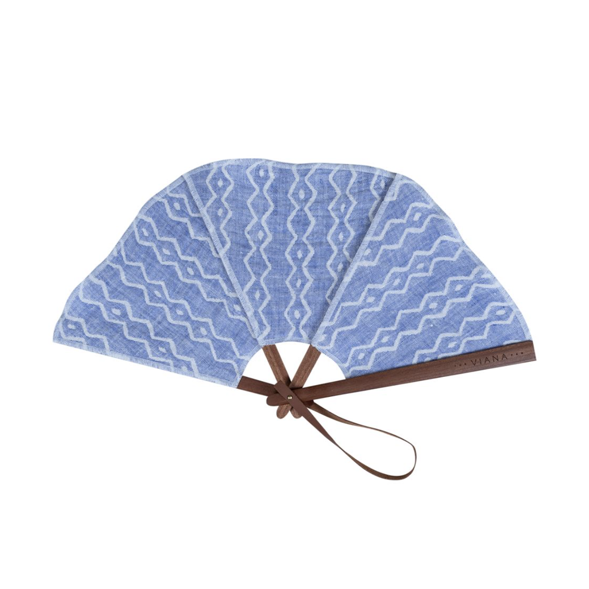 Ventaglio in puro lino modello "Ibiza Blue"