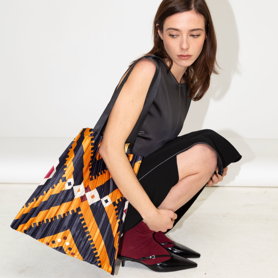 Tote Bag Plissettata in Raso "Alghero"