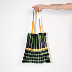 Tote Bag plissettata in raso "Ravello Green"