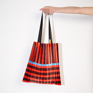 Tote Bag plissettata in raso "Ravello Red"