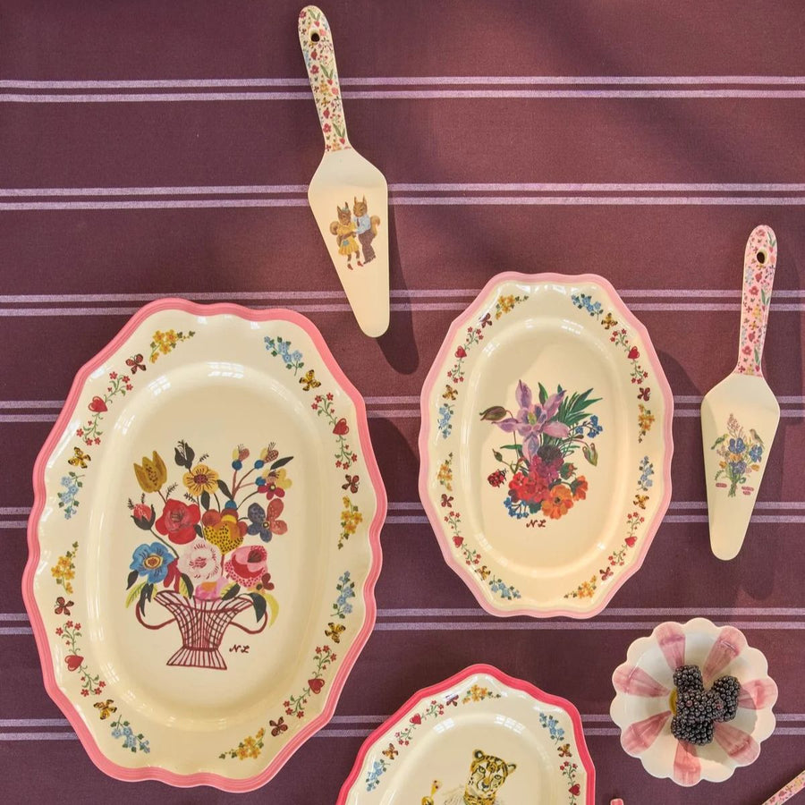 Vassoio Grande Vintage Stampa Nathalie Lété "Rosa Neon"